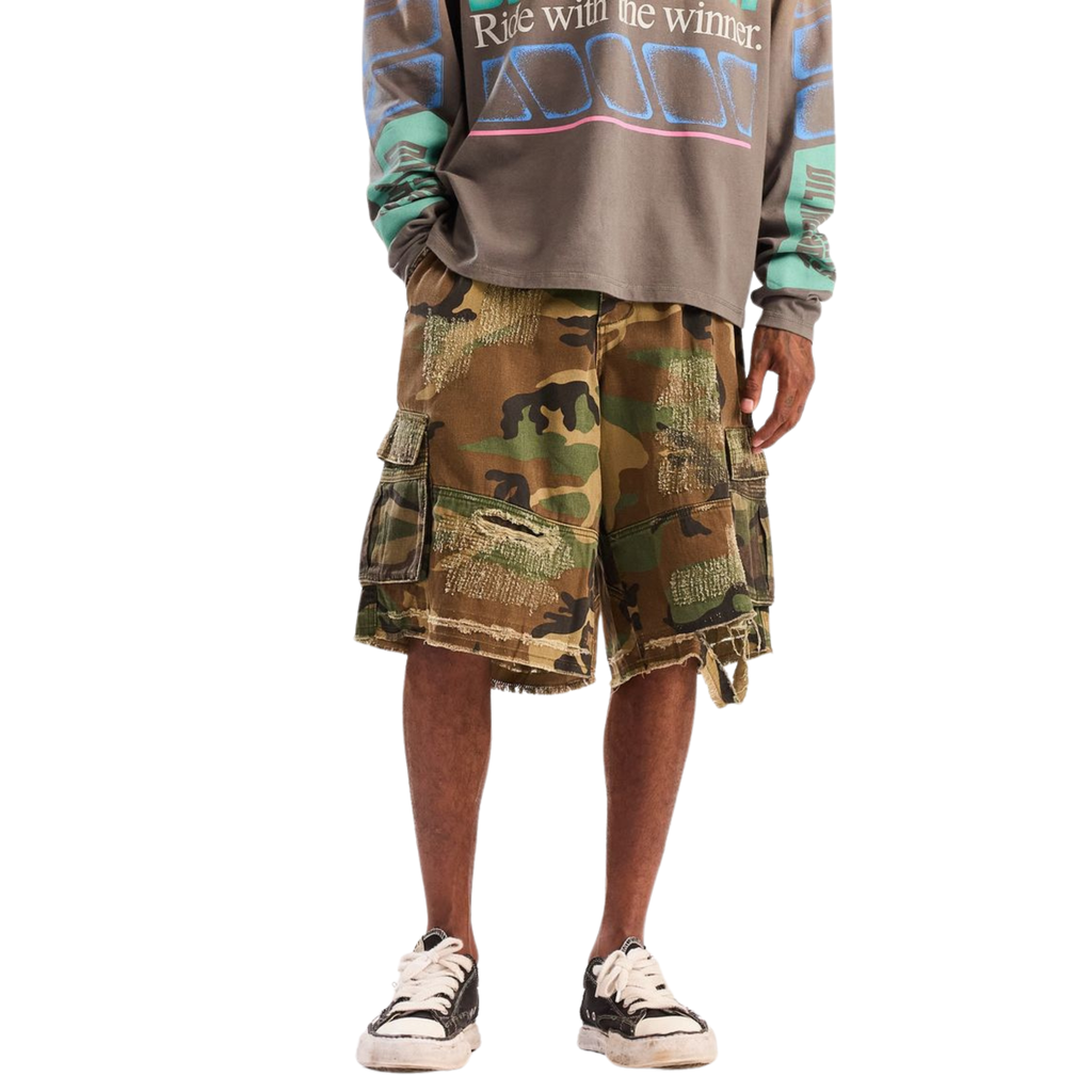 DSM Camo Cargo Shorts (Green Camo)