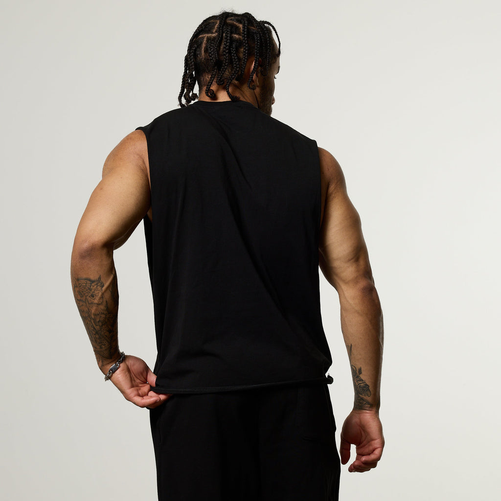 Vanquish Olympus Black Cerberus Oversized Boxy Cut Off Sleeveless T Shirt