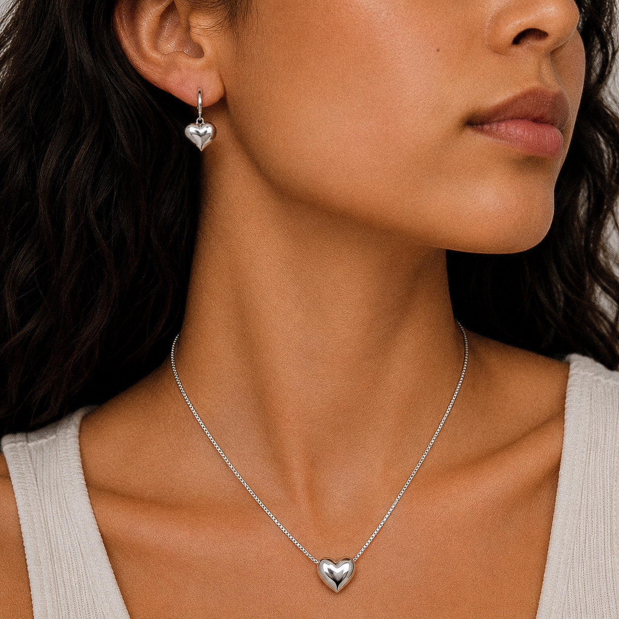 Silver Unity Heart Necklace