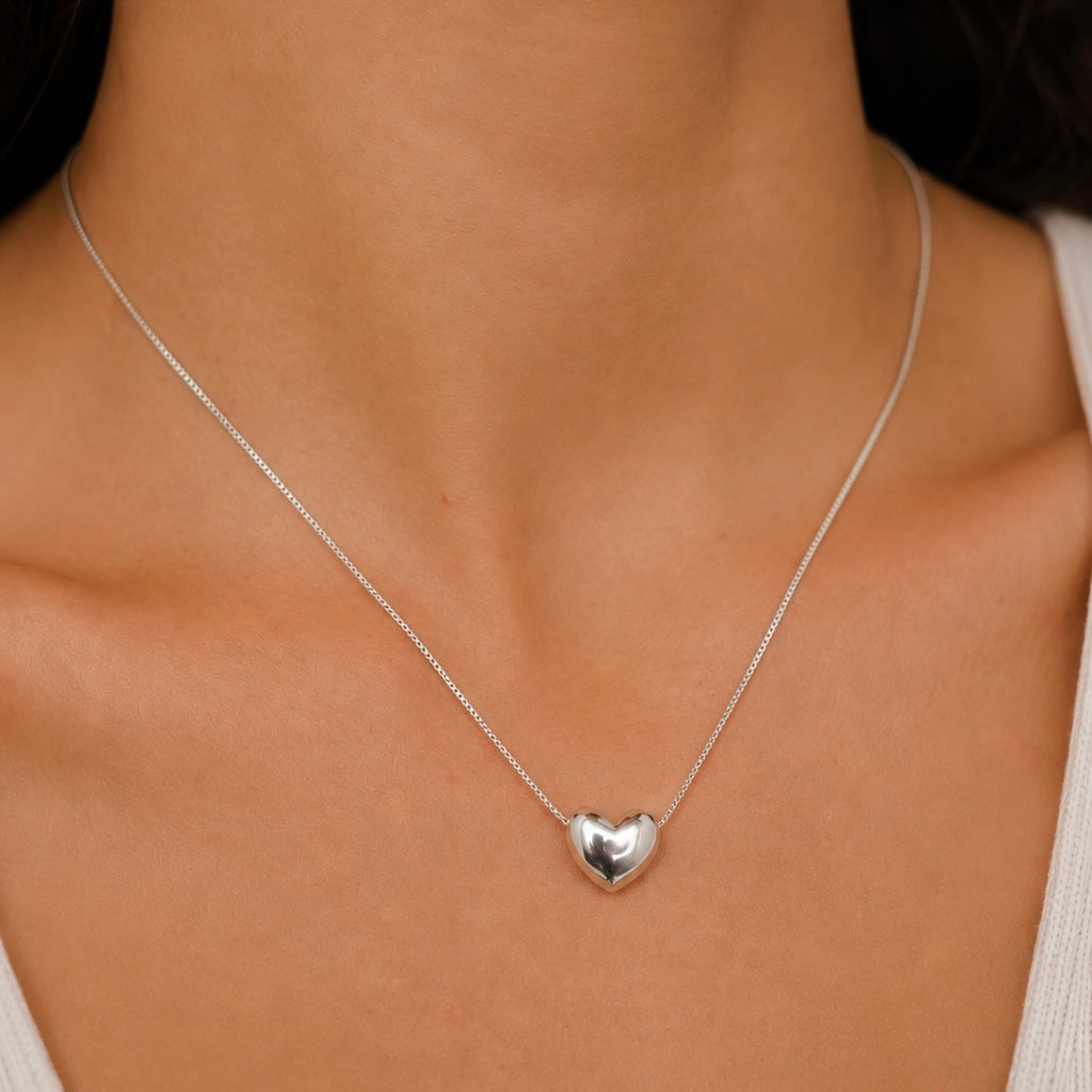 Silver Unity Heart Necklace