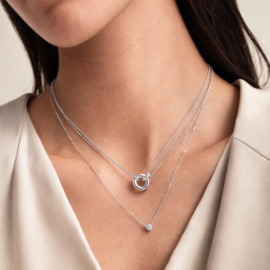 Silver Unity Ring Necklace