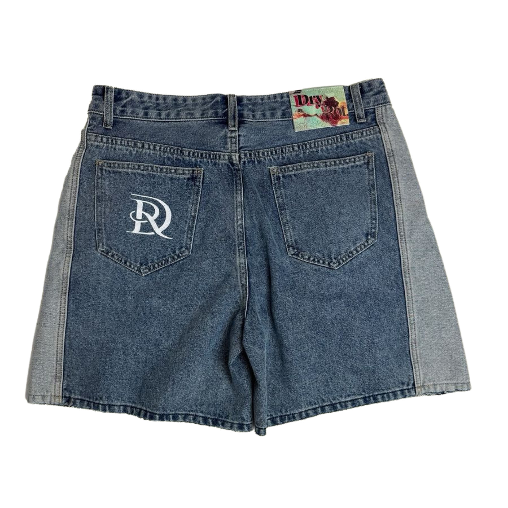 DRY ROT "Repaired" Denim Shorts (Blue)