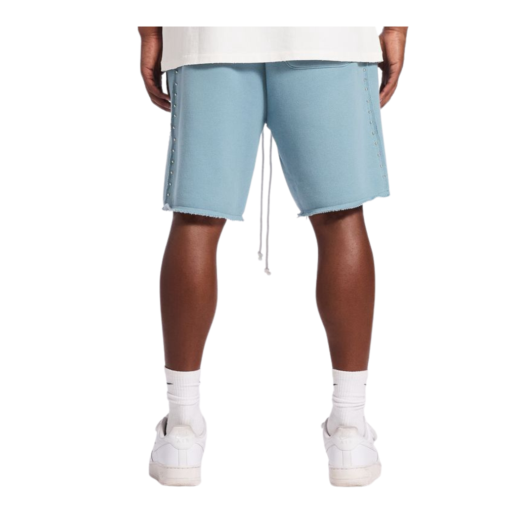 Memory Lane "Studded Fleece" Long Shorts (Slate Blue)