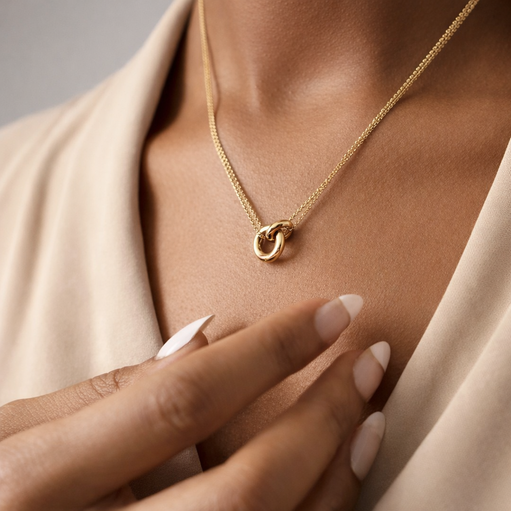 Gold Unity Ring Necklace