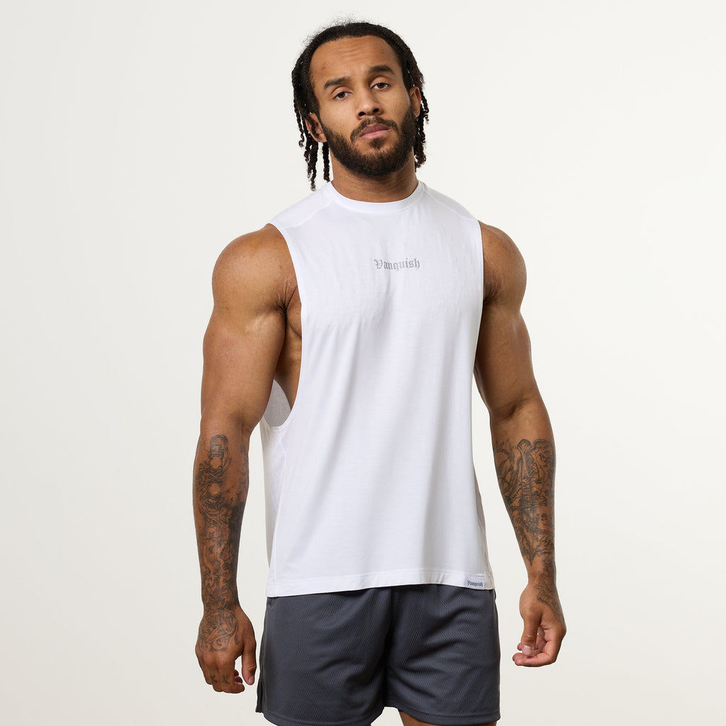 Vanquish Ultra Soft White Oversized Sleeveless T Shirt