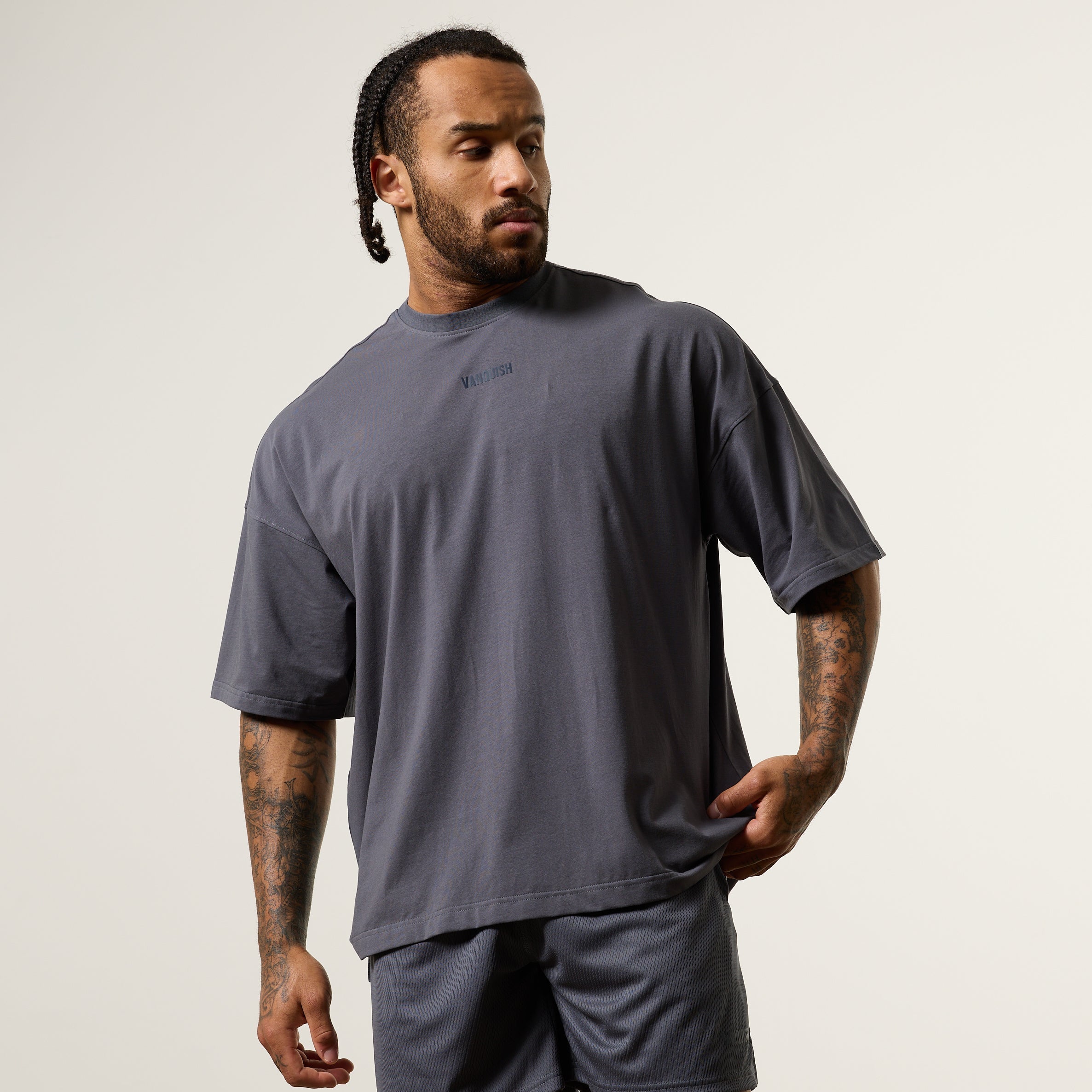 Vanquish Essential V2 Denim Blue Oversized Boxy T Shirt