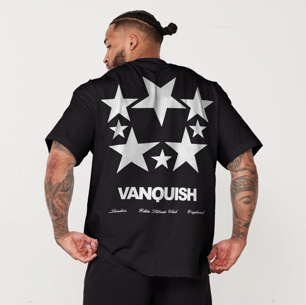 Vanquish Revolve Multi Star Black Oversized T Shirt