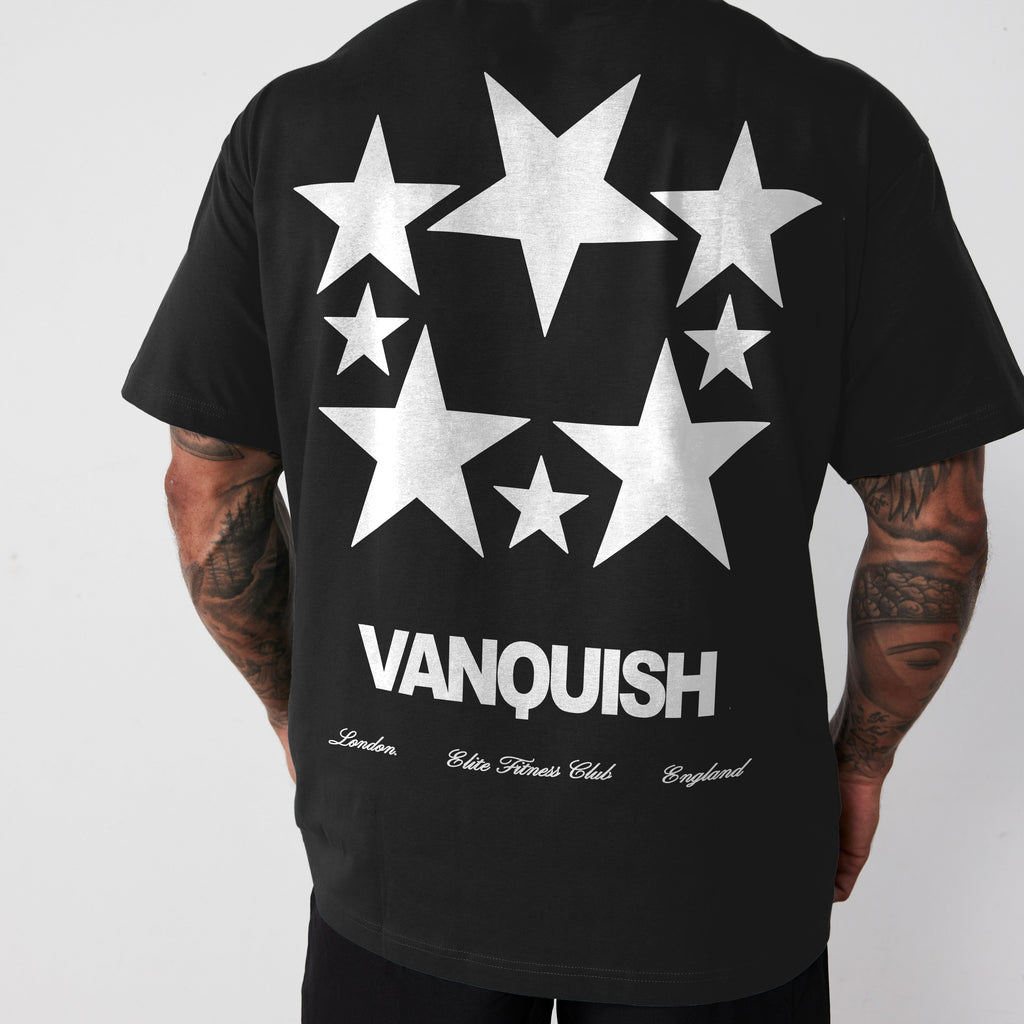 Vanquish Revolve Multi Star Black Oversized T Shirt
