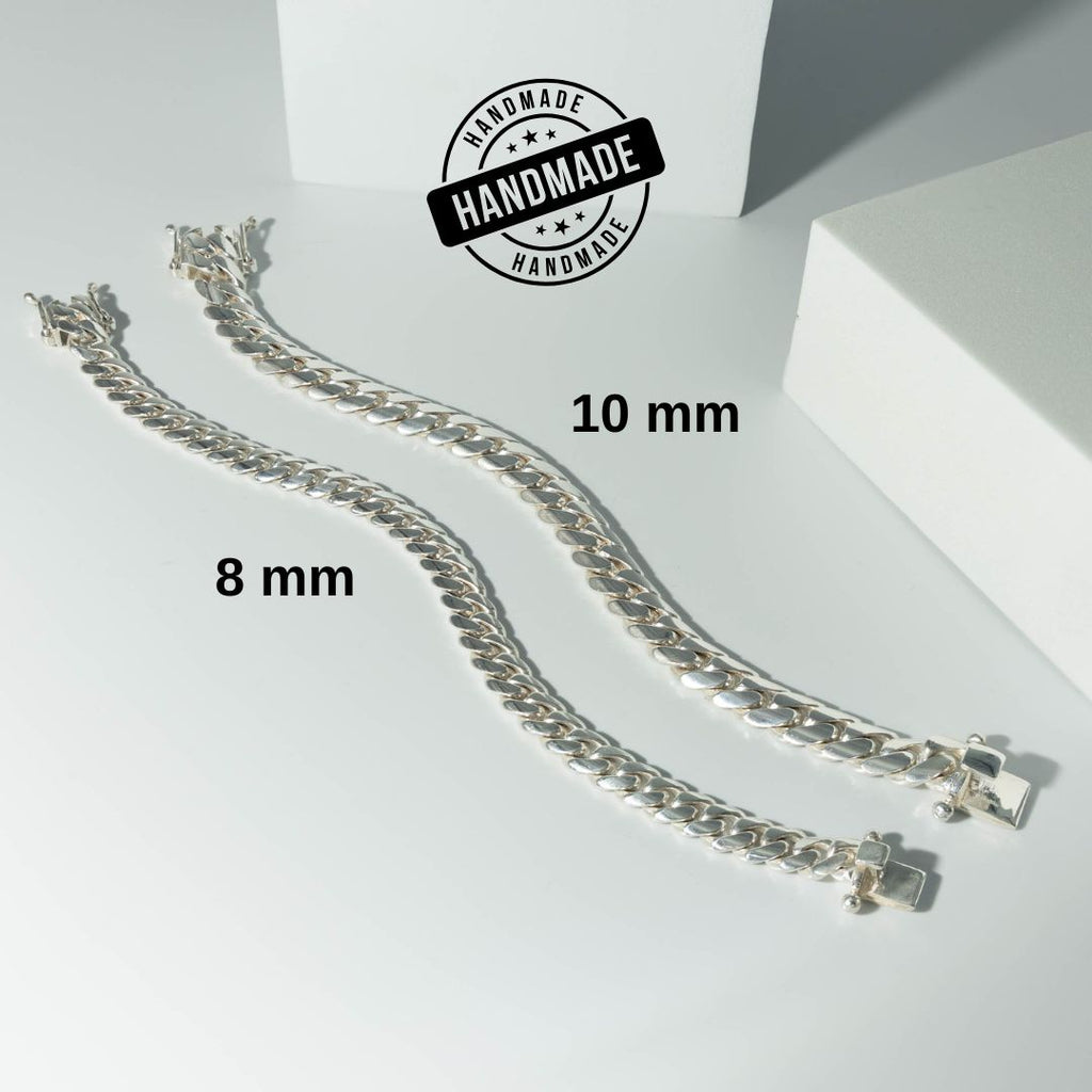 999 Handmade Silver Miami Cuban Bracelet 10mm