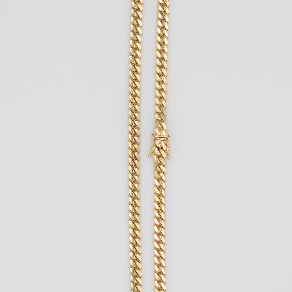 18K Solid Gold Miami Cuban Chain 5mm