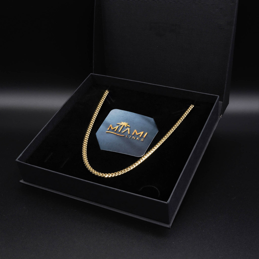18K Solid Gold Miami Cuban Chain 5mm