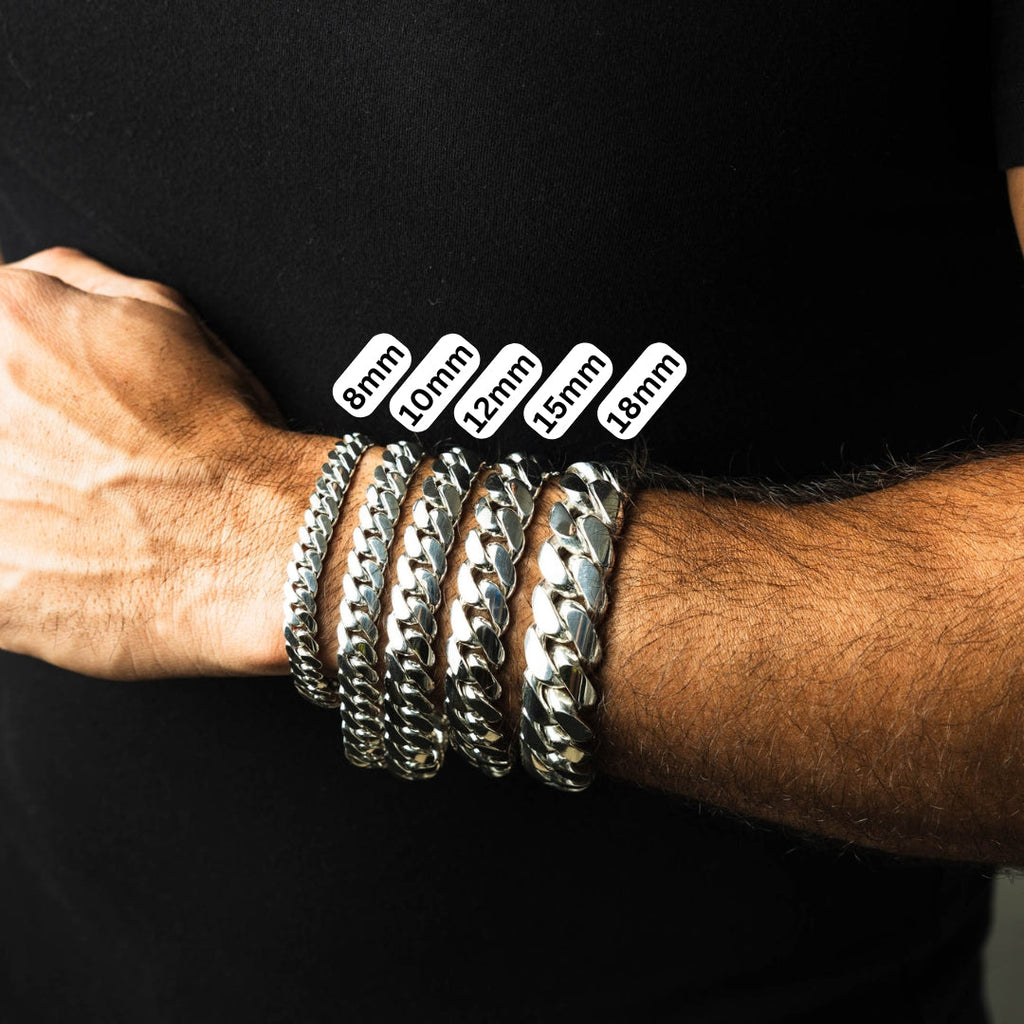 999 Handmade Silver Miami Cuban Bracelet 10mm