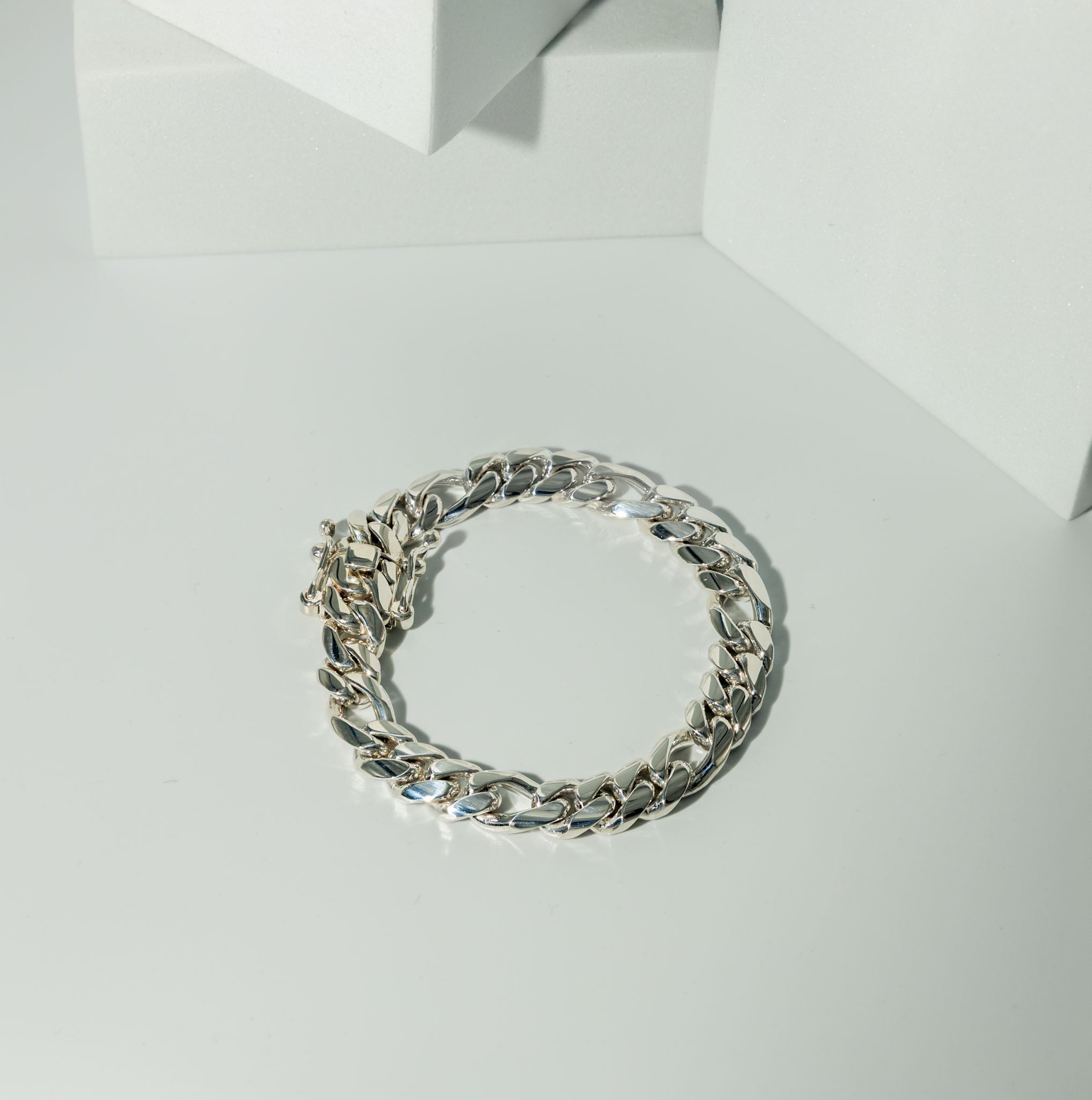 999 Handmade Silver Figaro Bracelet 10mm