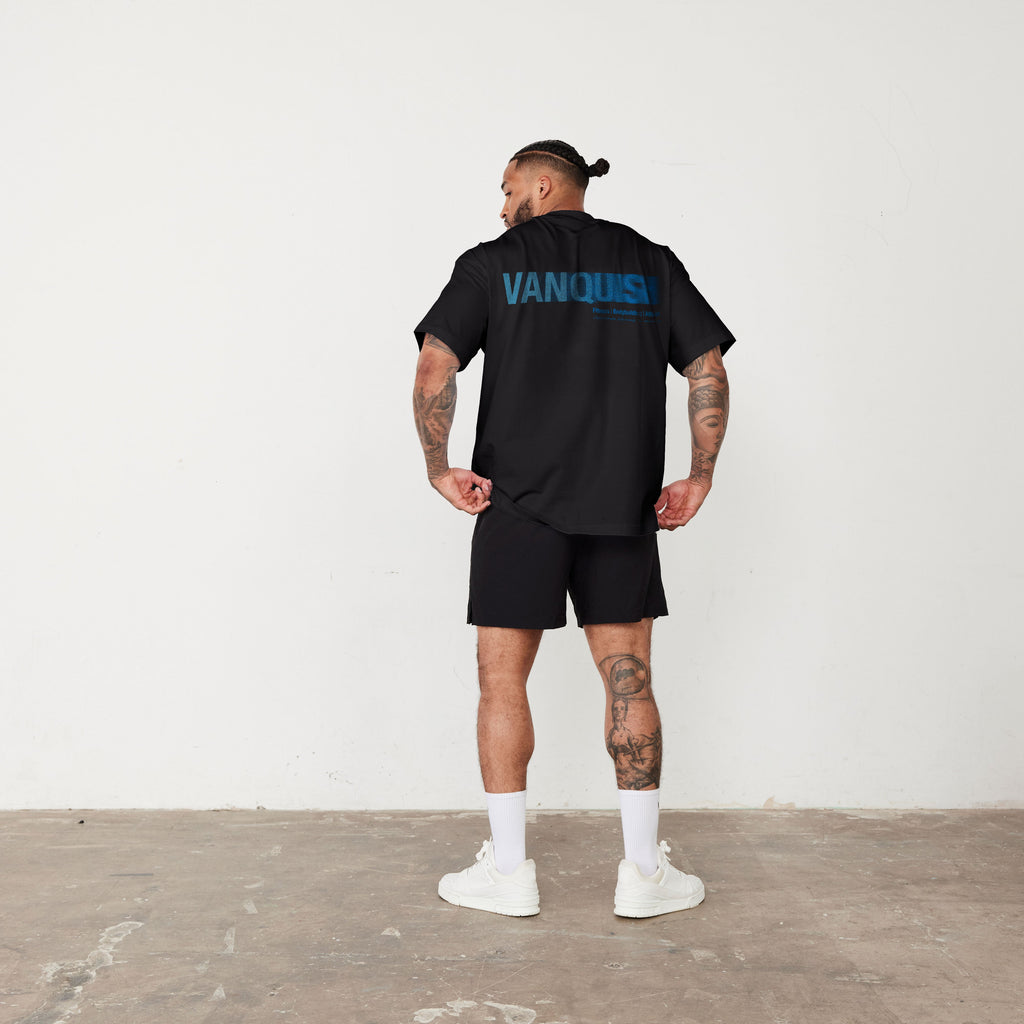 REVOLVE MOMENTUM BLACK AND BLUE BOXY T SHIRT