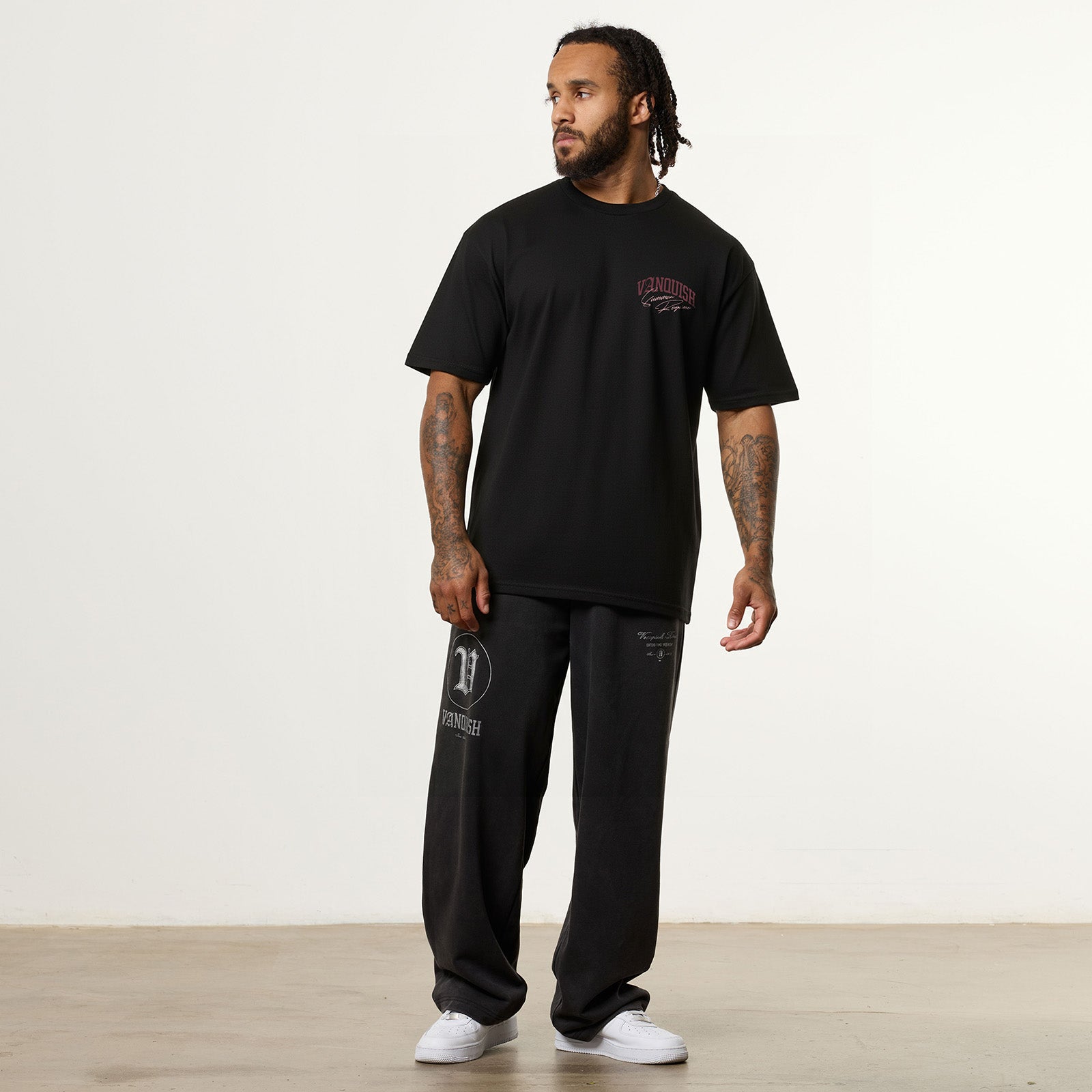 Vanquish Revolve Summer Regime Black & Pink Oversized T Shirt