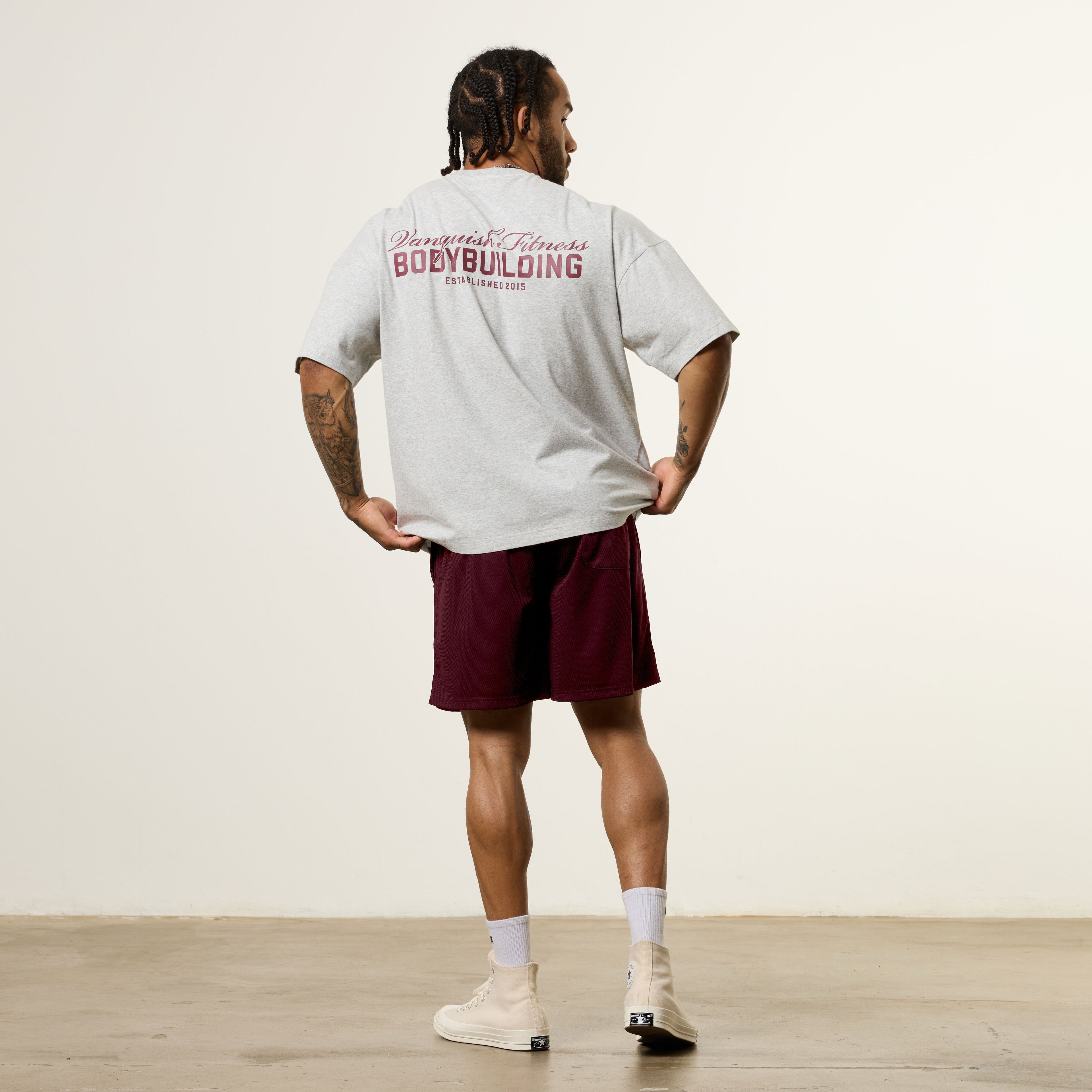Vanquish Bodybuilding Grey Oversized Boxy T Shirt