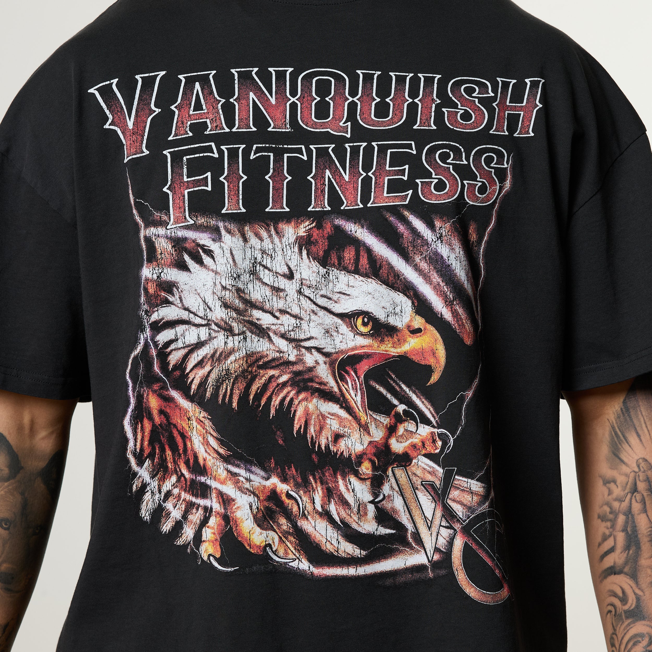 Vanquish Obsidian Black Eagle Oversized Boxy T Shirt