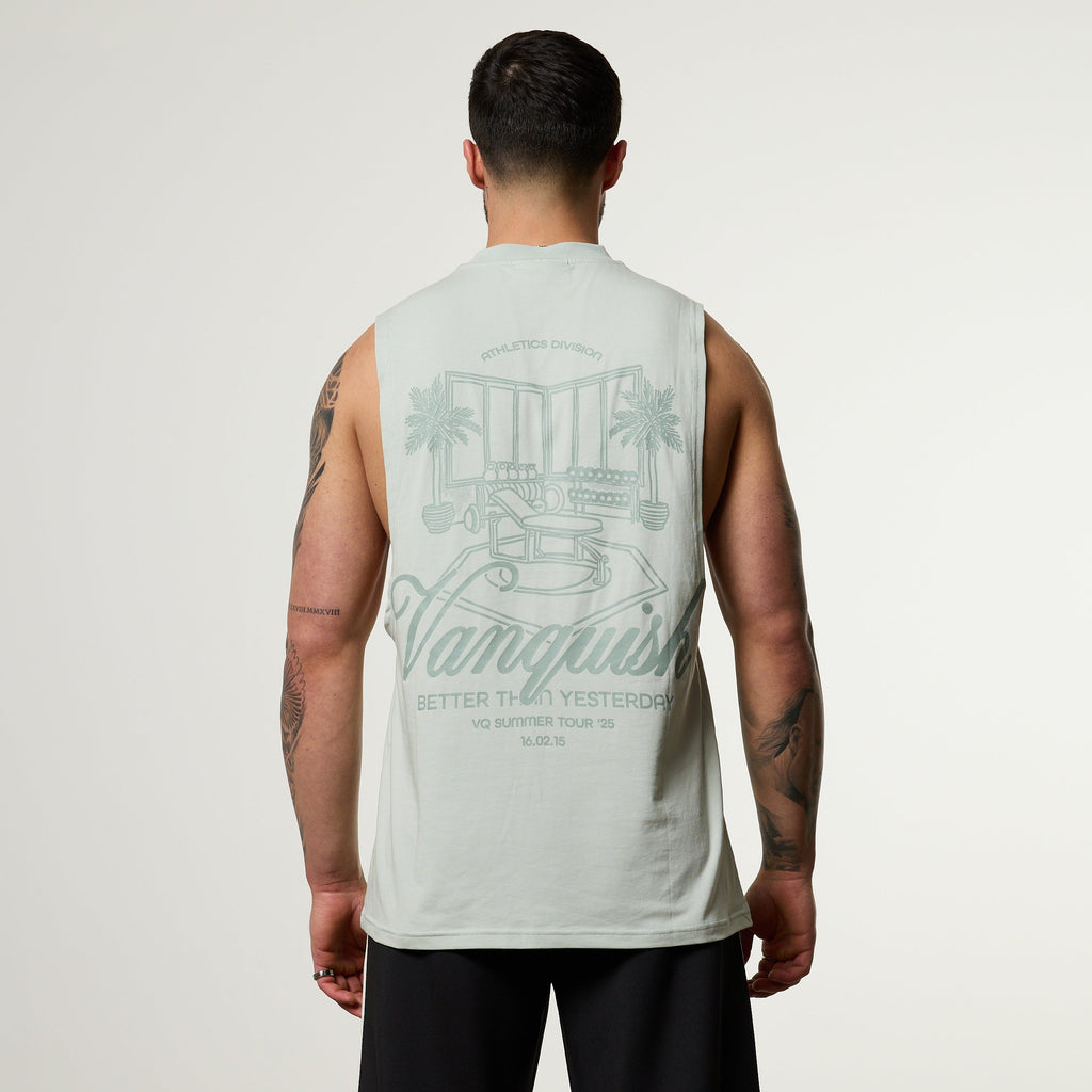 Vanquish Off Season Green Sleeveless T Shirt