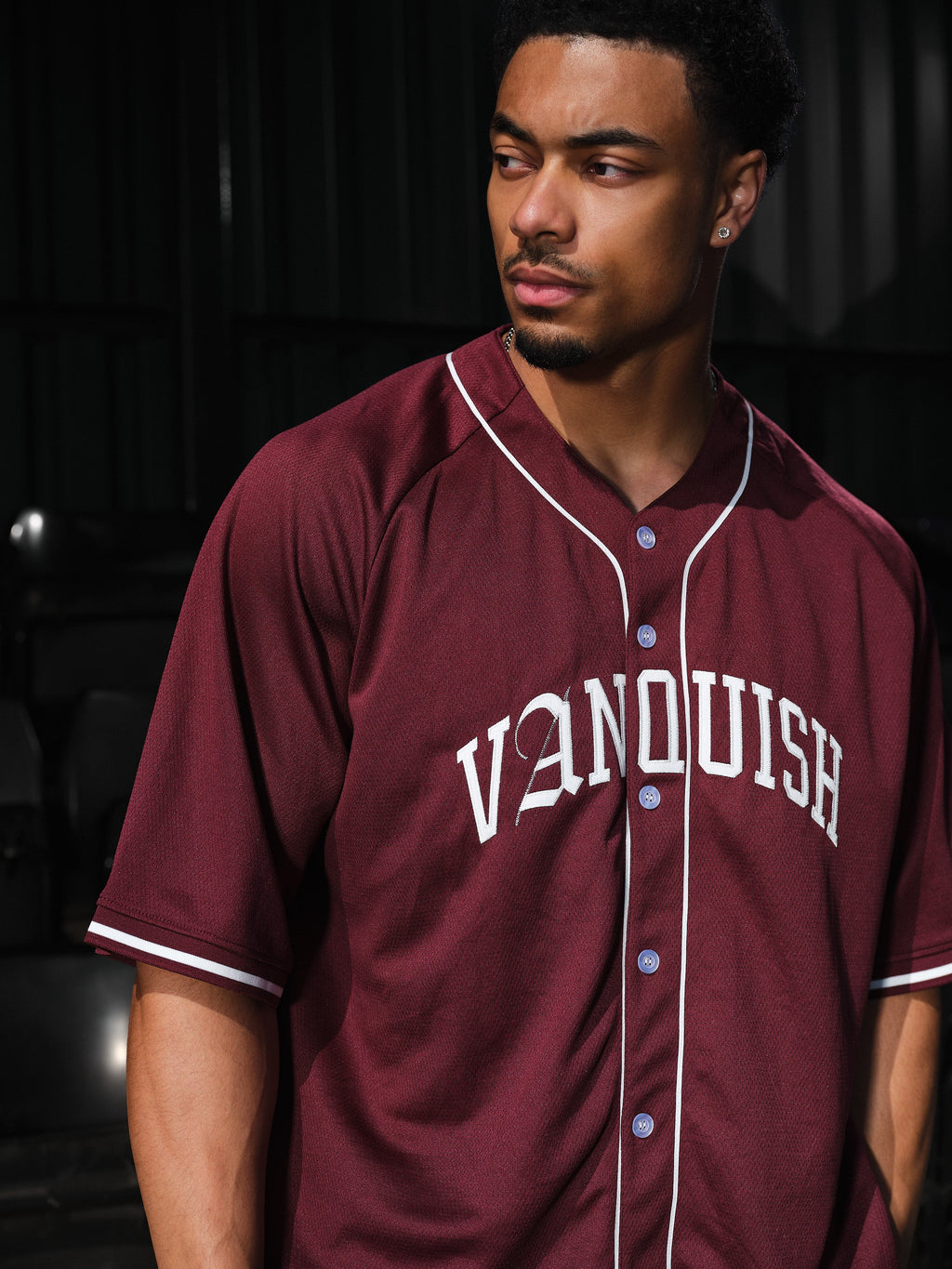 VANQUISH RED OVERSIZED BASEBALL JERSEY