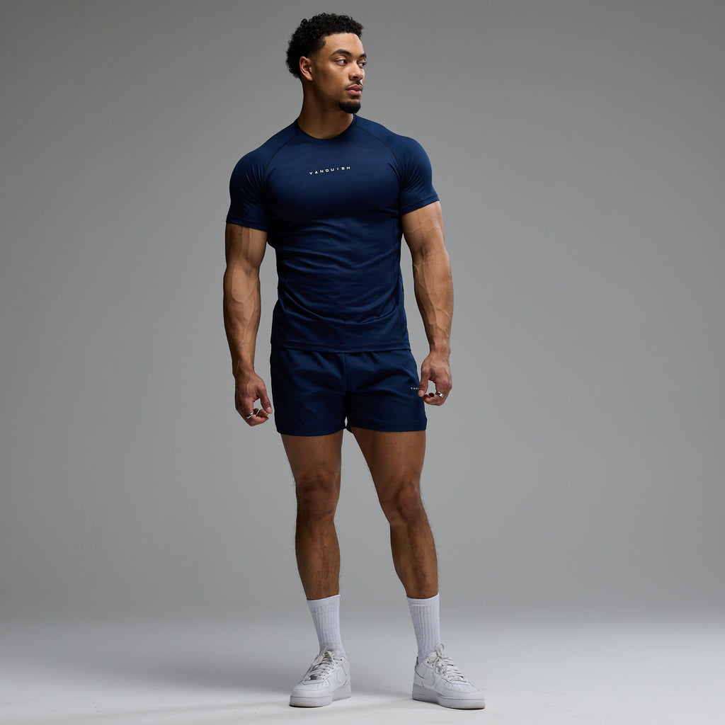 ACADEMY NAVY SLIM FIT PERFORMANCE T SHIRT