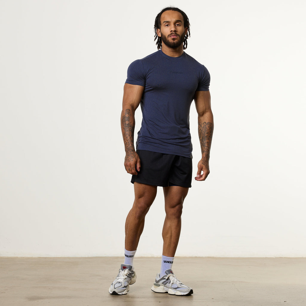Vanquish Ultra Soft Navy Blue Slim Fit T Shirt