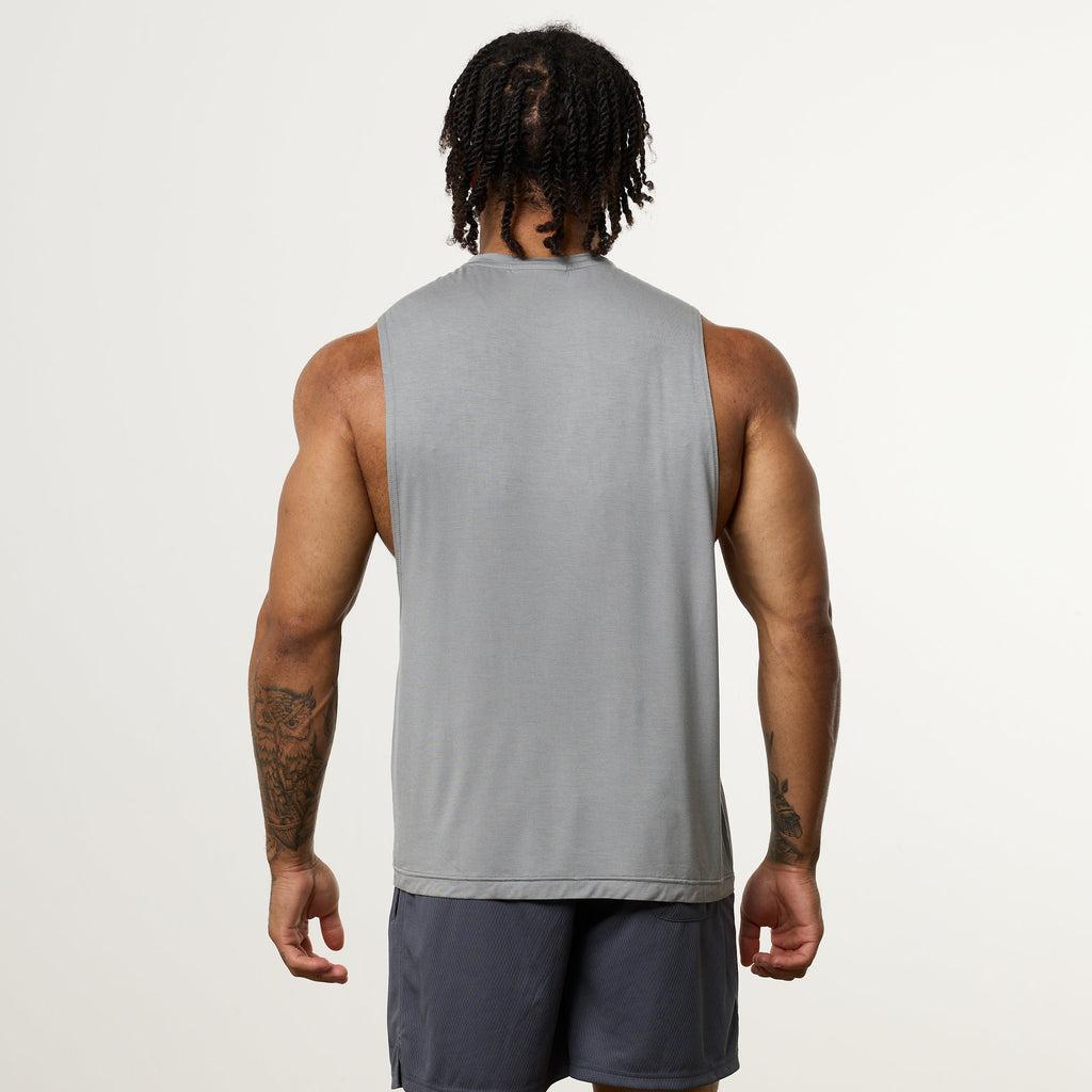 Vanquish Ultra Soft Steel Grey Oversized Sleeveless T Shirt