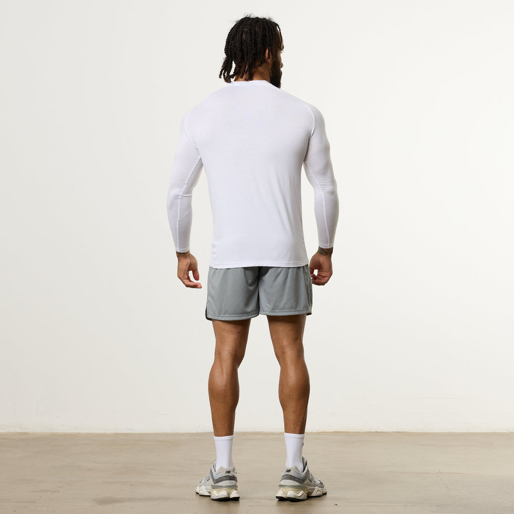 Vanquish Ultra Soft White Long Sleeve Slim Fit T Shirt