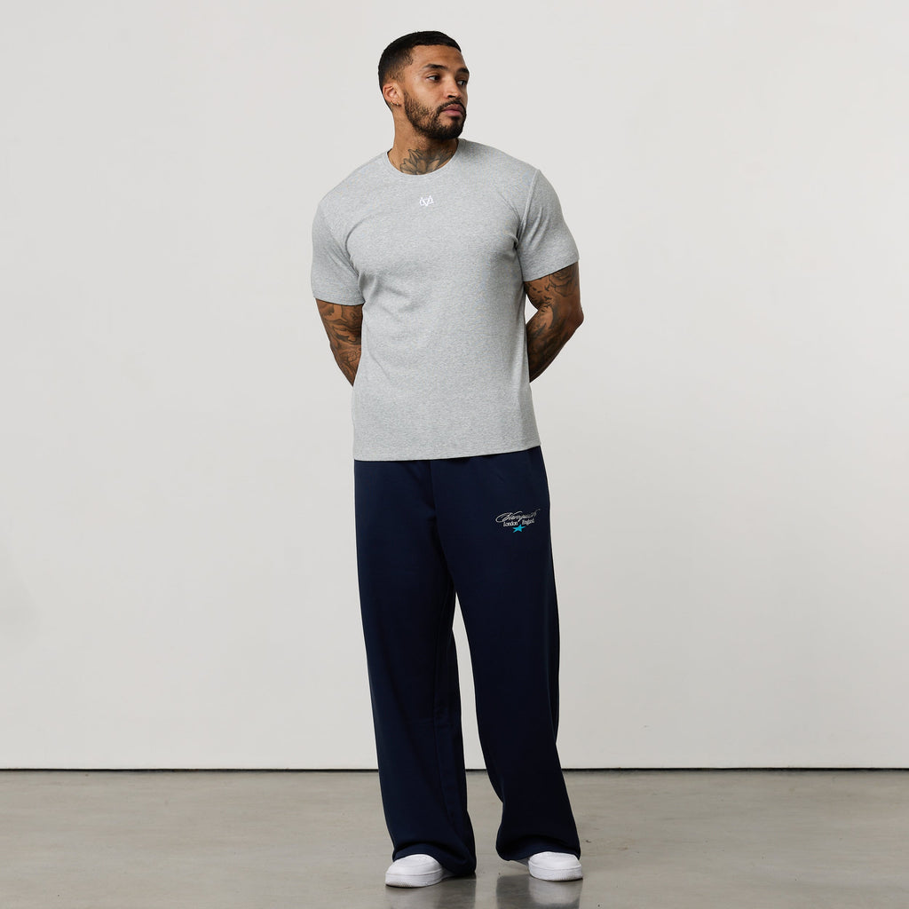 MONOGRAM RIB GREY MARL SLIM FIT T SHIRT