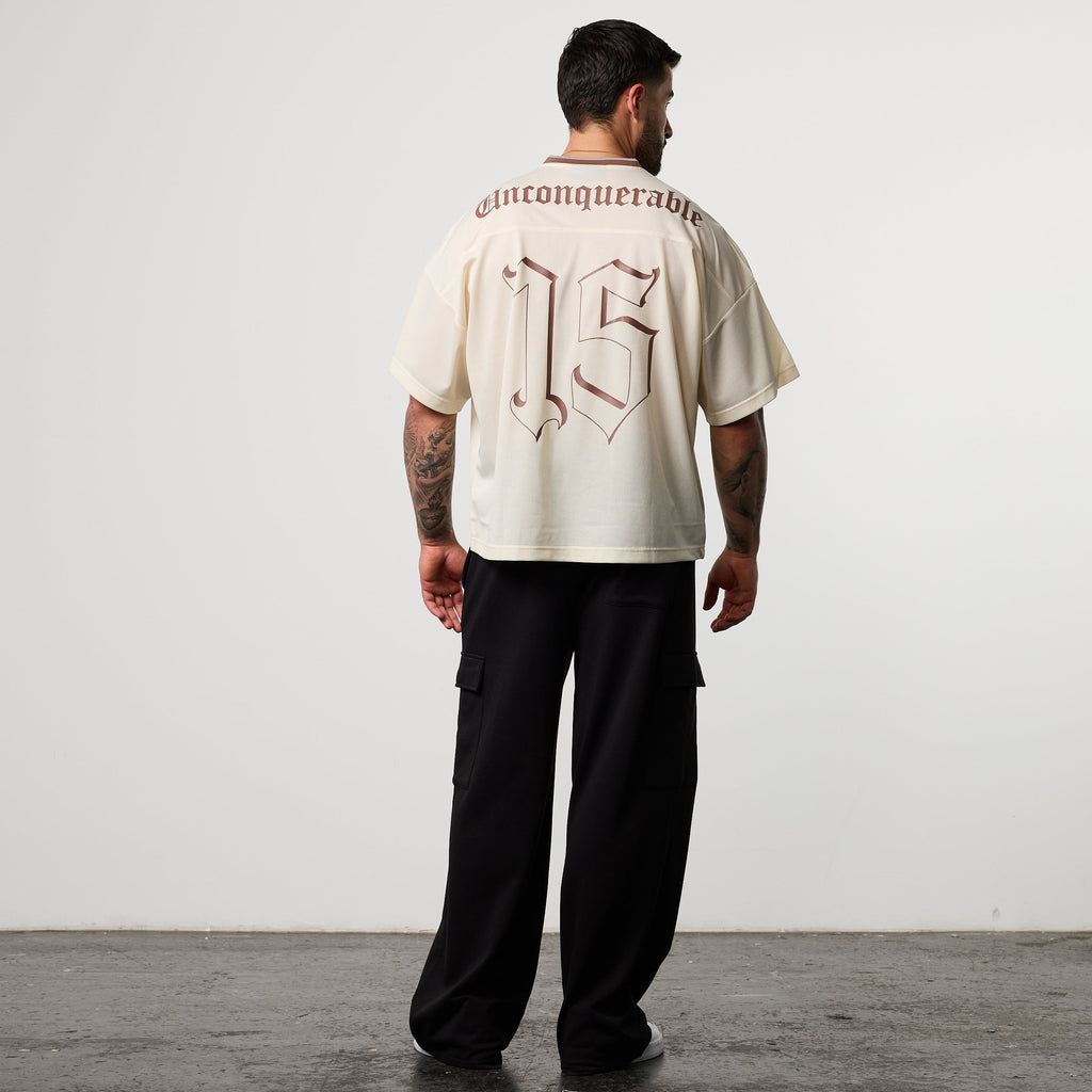 Varsity Off White Oversized Boxy Football Jersey