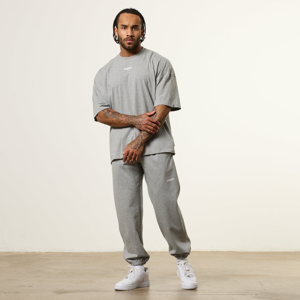 Vanquish Essential V2 Grey Melange Oversized Boxy T Shirt