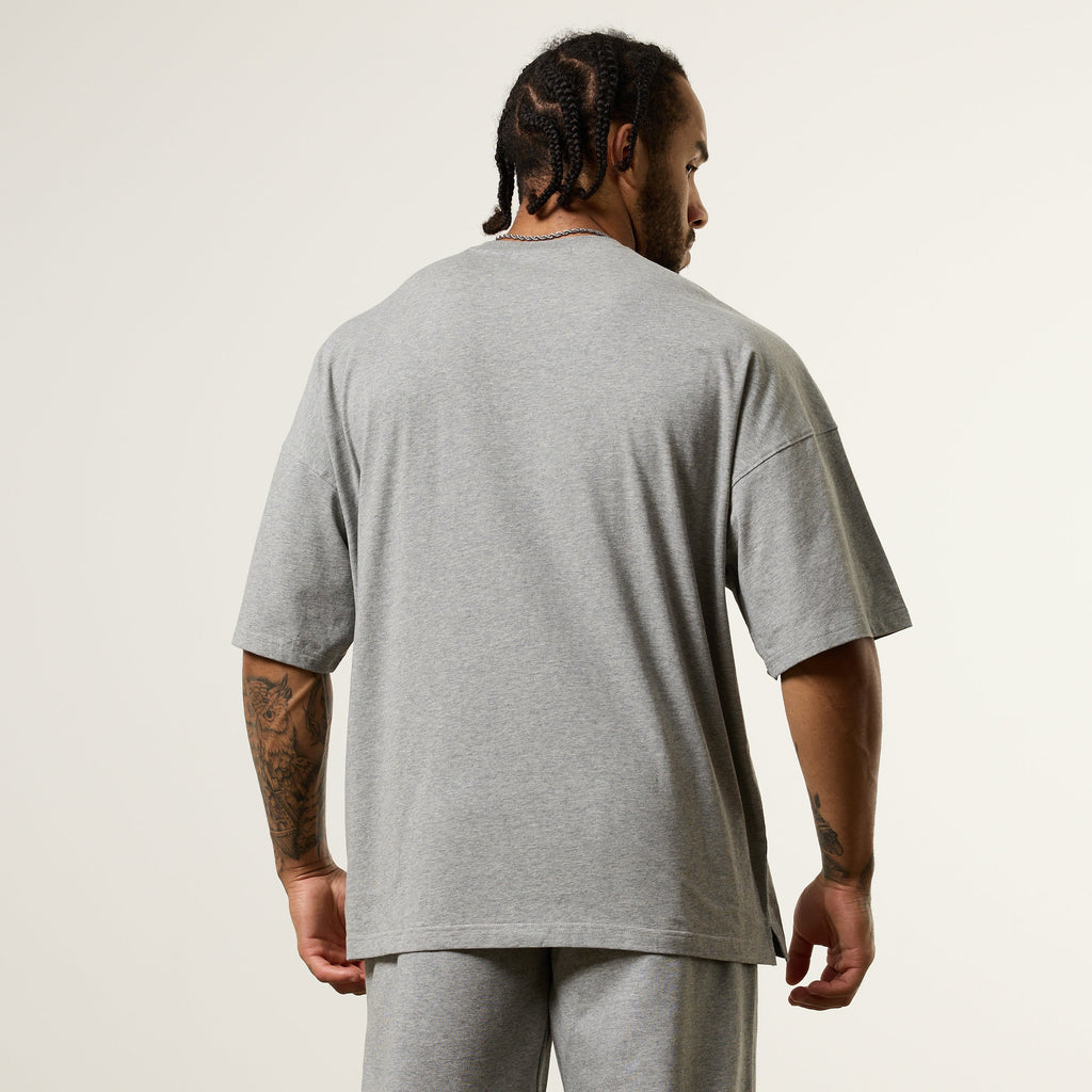 Vanquish Essential V2 Grey Melange Oversized Boxy T Shirt