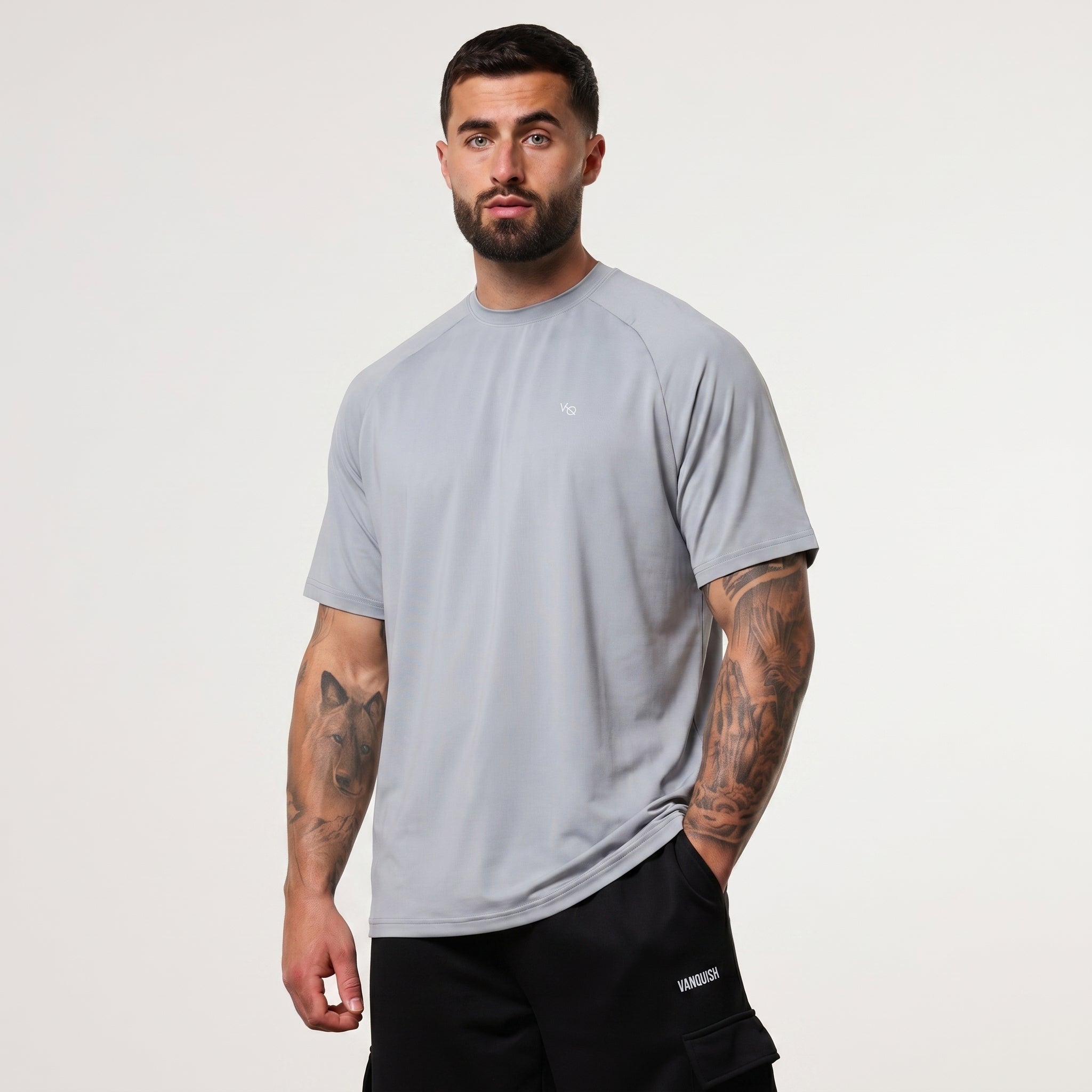 Vanquish Essential Steel Grey Performance Oversized T Shirt
