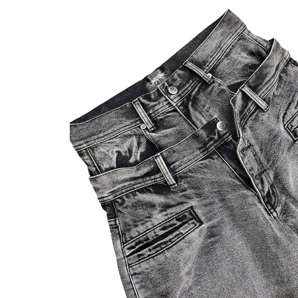 [ROIWORKSHOP] Double Waist Washed Jeans