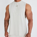 Vanquish Essential Stone Oversized Sleeveless T Shirt