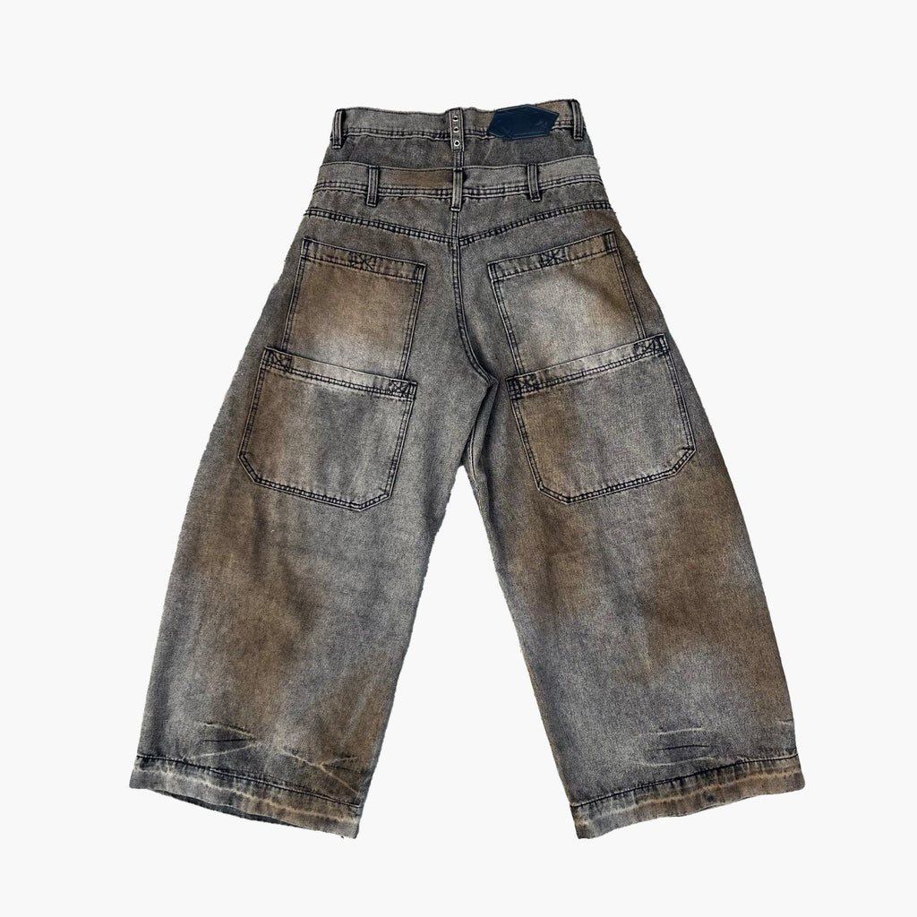 [ROIWORKSHOP] Double Waist Washed Jeans