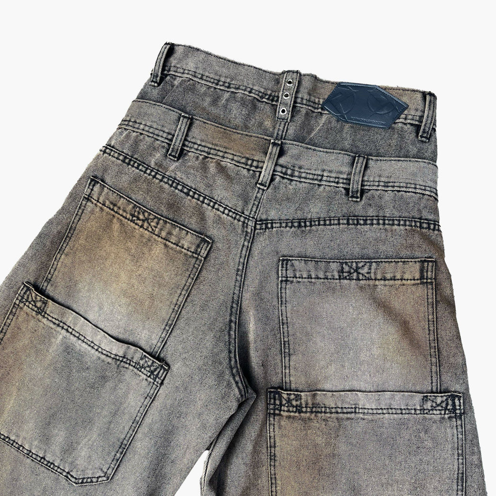 [ROIWORKSHOP] Double Waist Washed Jeans